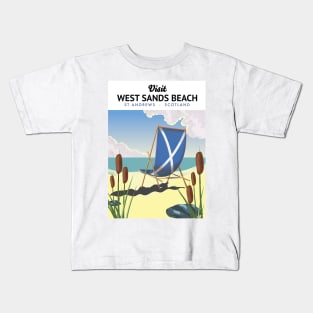 West Sands Beach, St Andrews Scotland beach poster Kids T-Shirt